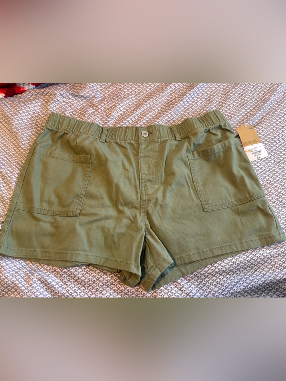 New With Tags Thereabouts Utility Twill Shorts 2XL 20.5P Hedge Green Stretch